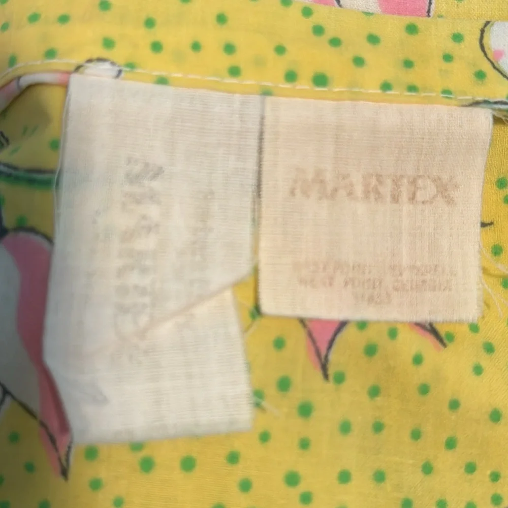 Vintage 70’s Yellow Floral Heart Polka Dot Twin Sheet Set Barbara Brody Martex - Picture 11 of 12